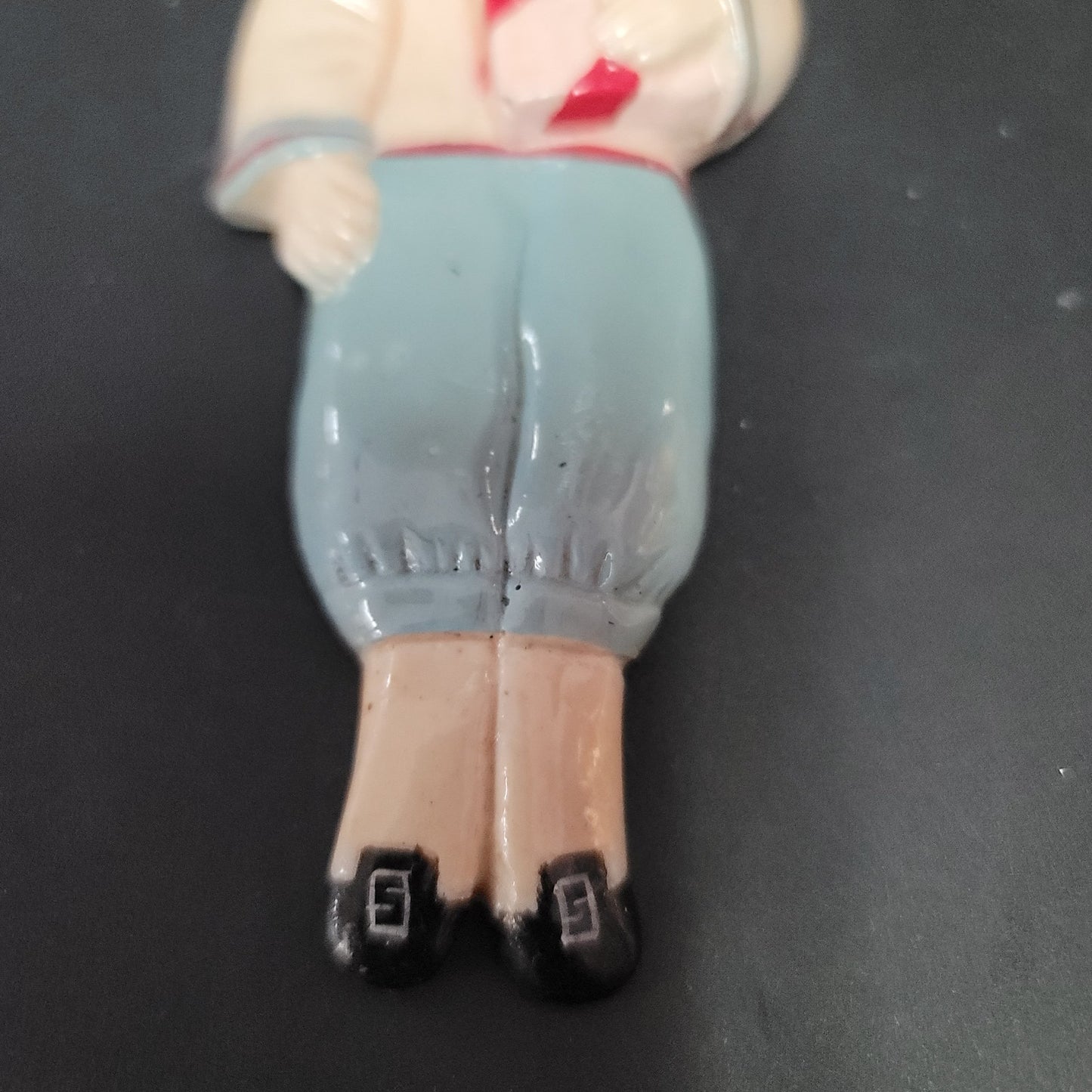 vINTAGE CHARLEE McGee chirstmas Ornament HandPainted 1982 Boy holding package