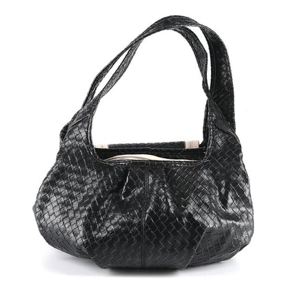Simply Vera Vera Wang Shoulder Bag Black White basketweave pattern top handle