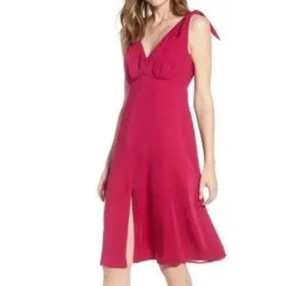 Cupcakes and Cashmere Women's Dress Size 4 Vibrant Fuchsia NEW V-Neck Empire