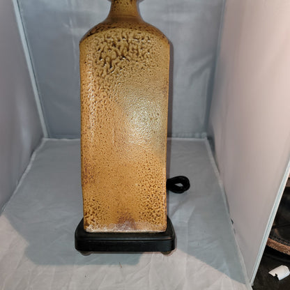 vintage Studio Art pottery brown thrown lamp light Signed Mary Martin 2001
