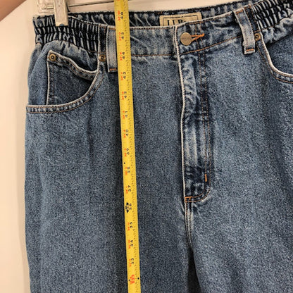 L.L. Bean Mom jeans High Waisted Mom Size 12 Tall Elastic Waist Tapered Leg