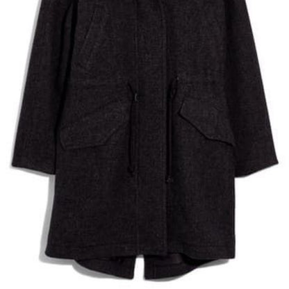 Madewell NWT Vancouver Wool Blend Parka Faux Fur Trim Coat Medium