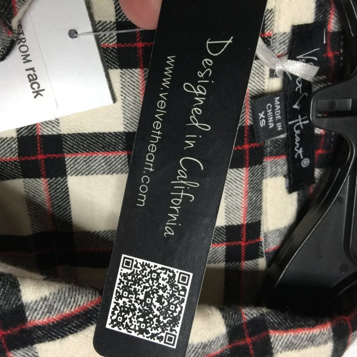 Velvet Heart Labella Button-Down Dress Long Sleeve Plaid Extra Small Pockets