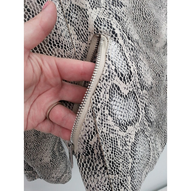 Philosophy Apparel Snake Print Faux Suede Leather Moto Jacket Sz Small NEW