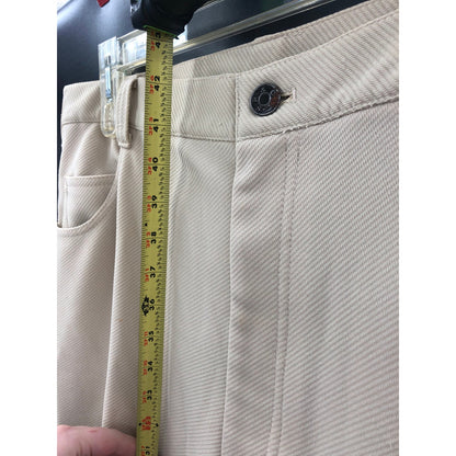 Kings Road Vintage Sears Mens Trouser Tan Stretch Khaki Pant 36" x 30" Polyester