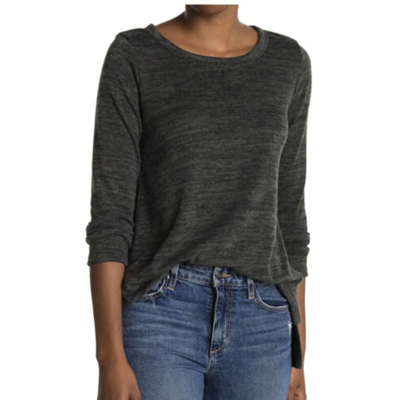 Forgotten Grace Women's Brushed Hacci Pullover Tunic Top Small Hunter Green NWT