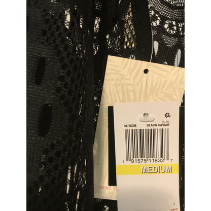 Miken NEW Lace Drop-Waist Dress Swimsuit Cover-Up Black Size Medium