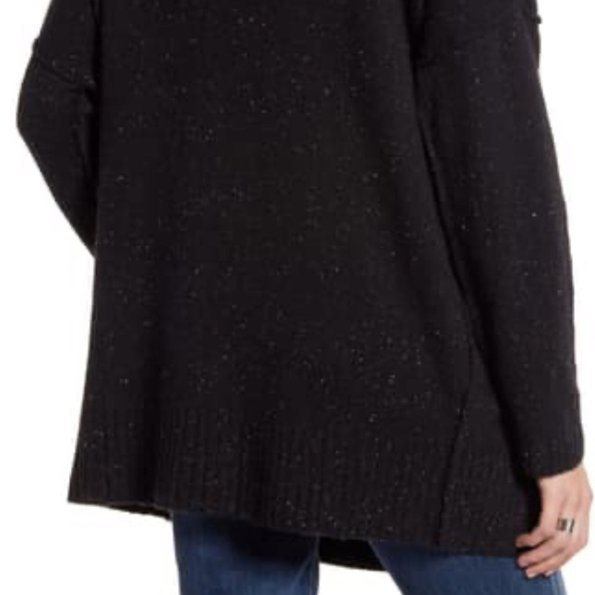 Treasure & Bond OVERSIZED FITS ALL speckled Black Reserve Stitch Cardigan small