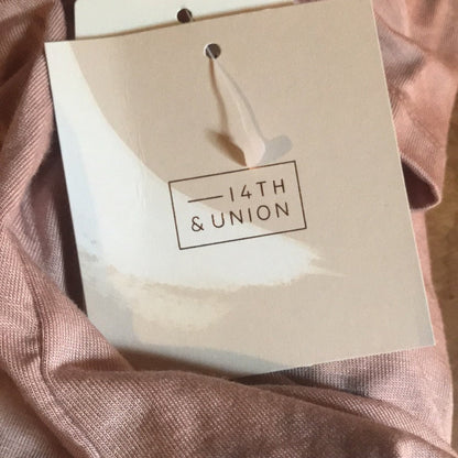 14th & Union Pink Mock Neck Tie Back T-Shirt M