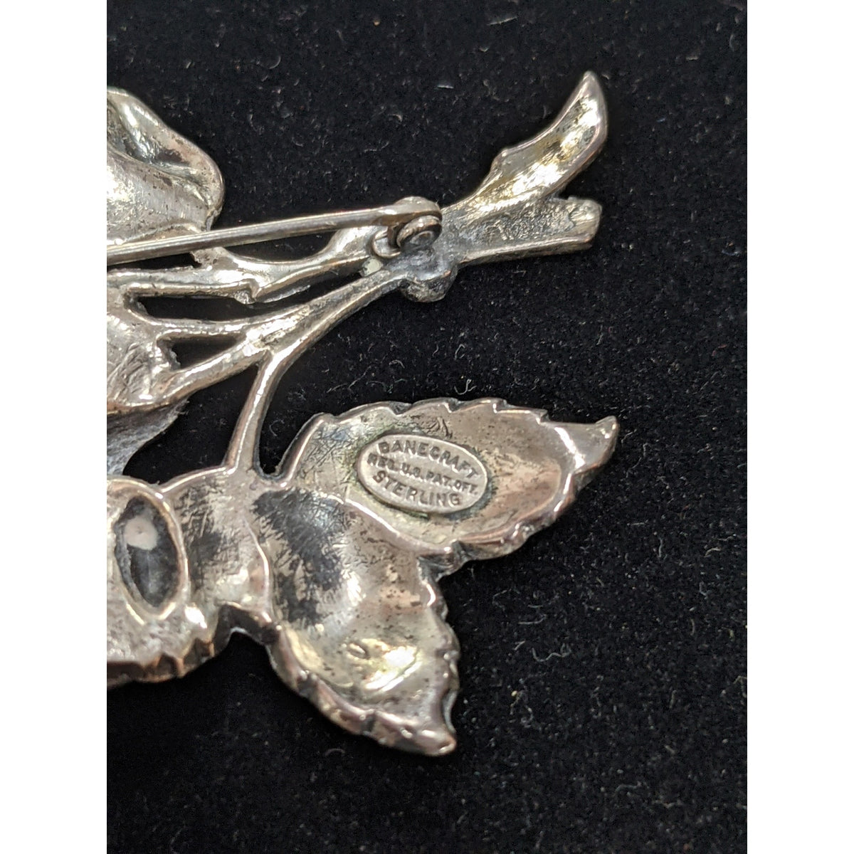 Vintage Danecraft Sterling Silver Brooch Flower Bouquet Pin Signed