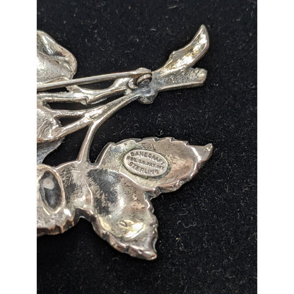Vintage Danecraft Sterling Silver Brooch Flower Bouquet Pin Signed