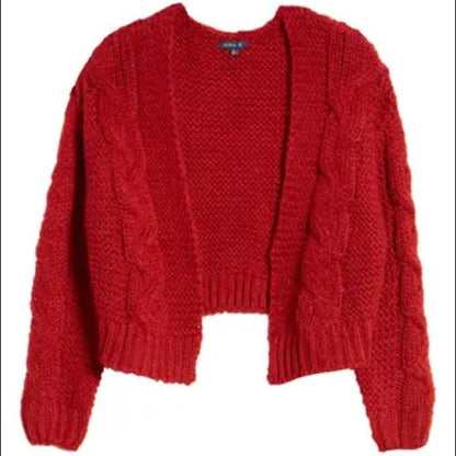 Kirious NEW Red Texture Open Front Cardigan XLarge