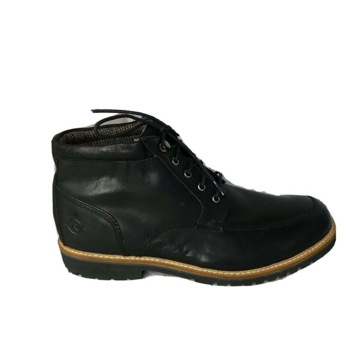 Rockport Marshall Rugged Moc Toe Black Ankle Boots CH2442 Mens Size 12 Wide NEW
