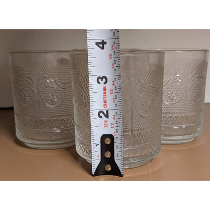 Crystal Clear Industries Trellis Mugs Set of 4 Studio Everyday Pressed Glass