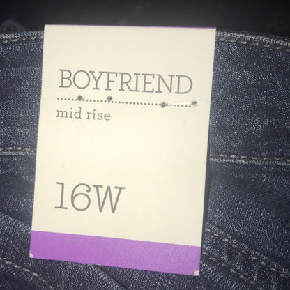 Style & Co NEW Boyfriend Mid Rise Melody Jeans 16W Medium Wash NEW
