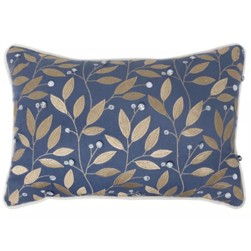 Croscill Janine 18 x 12 Boudoir Decorative Oblong Pillows Blue bejeweled NEW