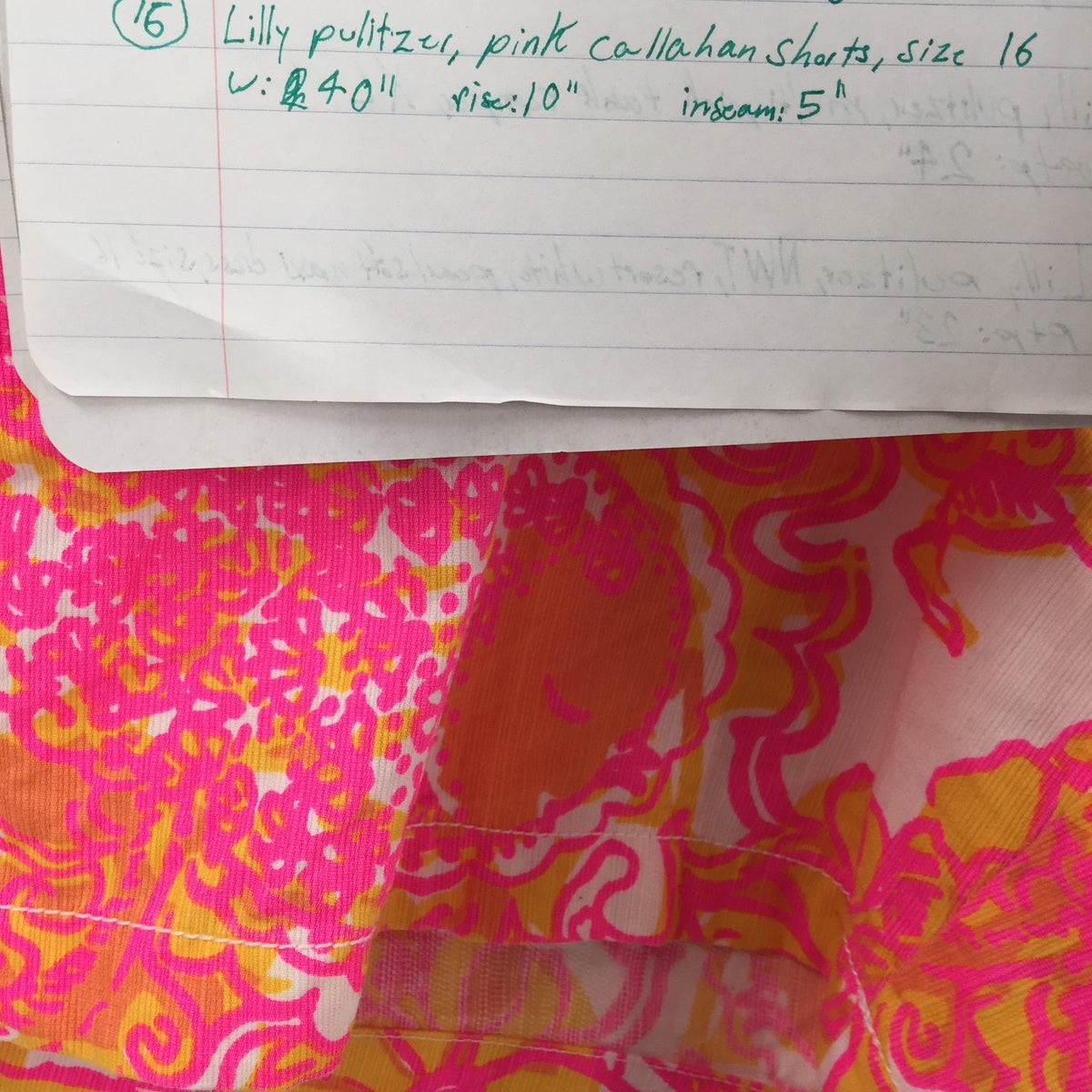 Lilly Pulitzer Callahan Sunshine Yellow Sea Be Seen Pink Orange Shorts Size 16