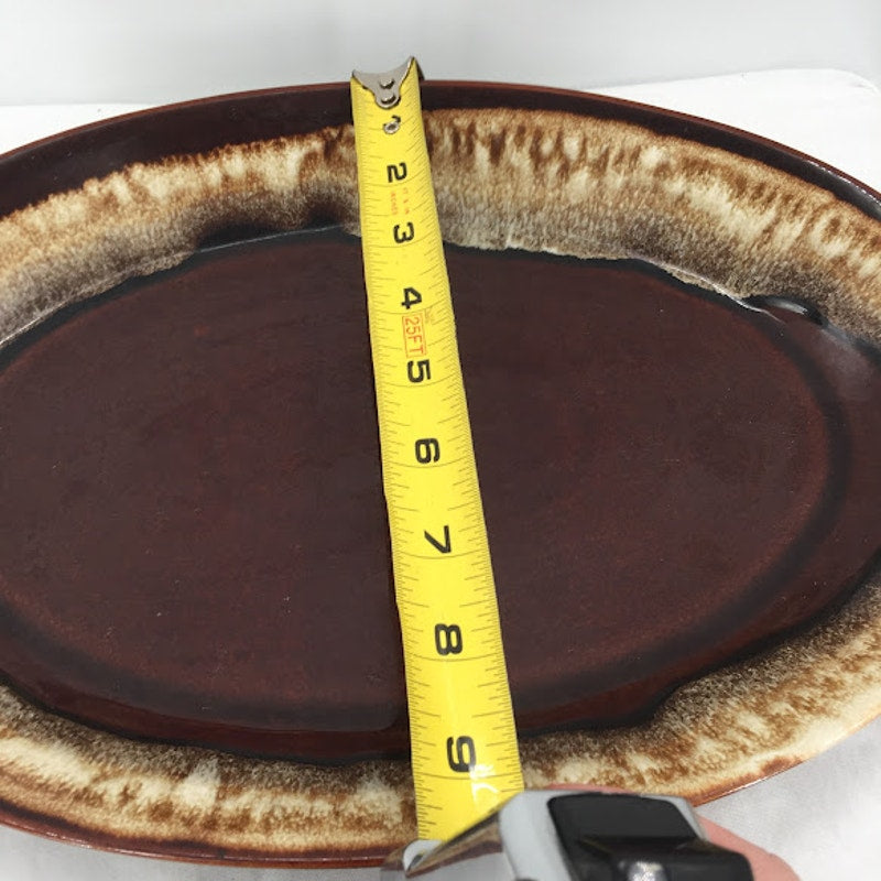 Pzaltzgraff USA 16 Drip wear Brown glaze oval ceramic serving platter