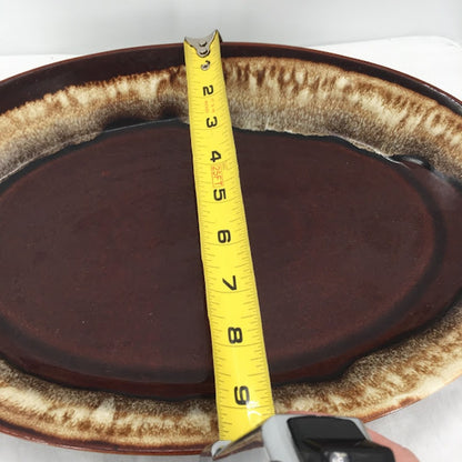 Pzaltzgraff USA 16 Drip wear Brown glaze oval ceramic serving platter