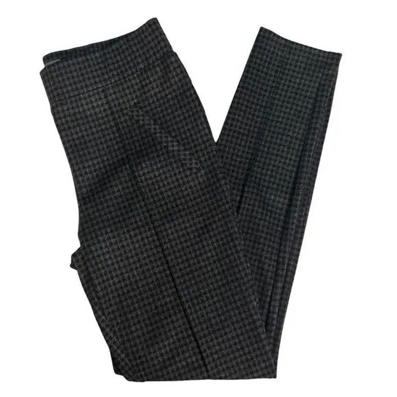Wit & Wisdom Ankle Fitted Leggings with Pockets Sz Small Charcoal Gray Plaid NWT