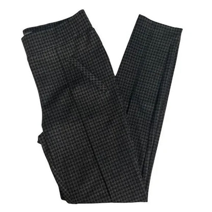 Wit & Wisdom Ankle Fitted Leggings with Pockets Sz Small Charcoal Gray Plaid NWT