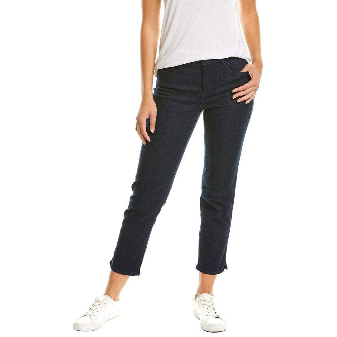 Curves 360 by NYDJ Rinse Short Slim Straight Ankle Jean Split Hem Blue One Size