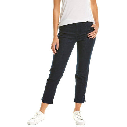 Curves 360 by NYDJ Rinse Short Slim Straight Ankle Jean Split Hem Blue One Size