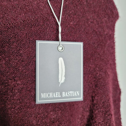 Michael Bastian Pullover Sweater Long Sleeve Crew Neck Boucle Beetroot Large