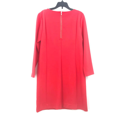 J. Crew Well Made Heavy Ponte Knit Dress Long Sleeves Red Small Modesty