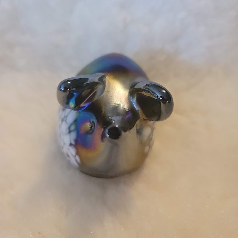 Iridescent Glass Mouse Paperweight Gozo Heritage Malta