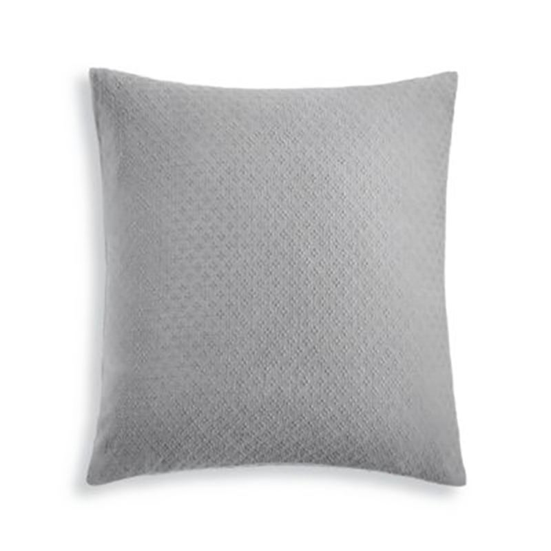 Charter Club Damask Diamond Dot Cotton Med Gray jacquard European Sham New