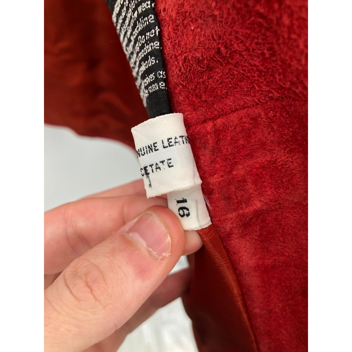Vintage Pandara Sz 16 Red Suede Real Leather Jacket Womens