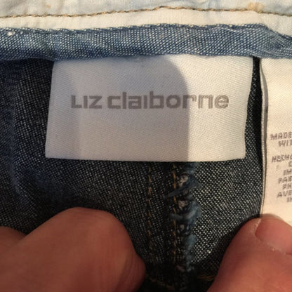 Liz Claiborne Audra Bootcut Jeans Stretch Mid-Rise Dark Wash Denim Blue Size 10