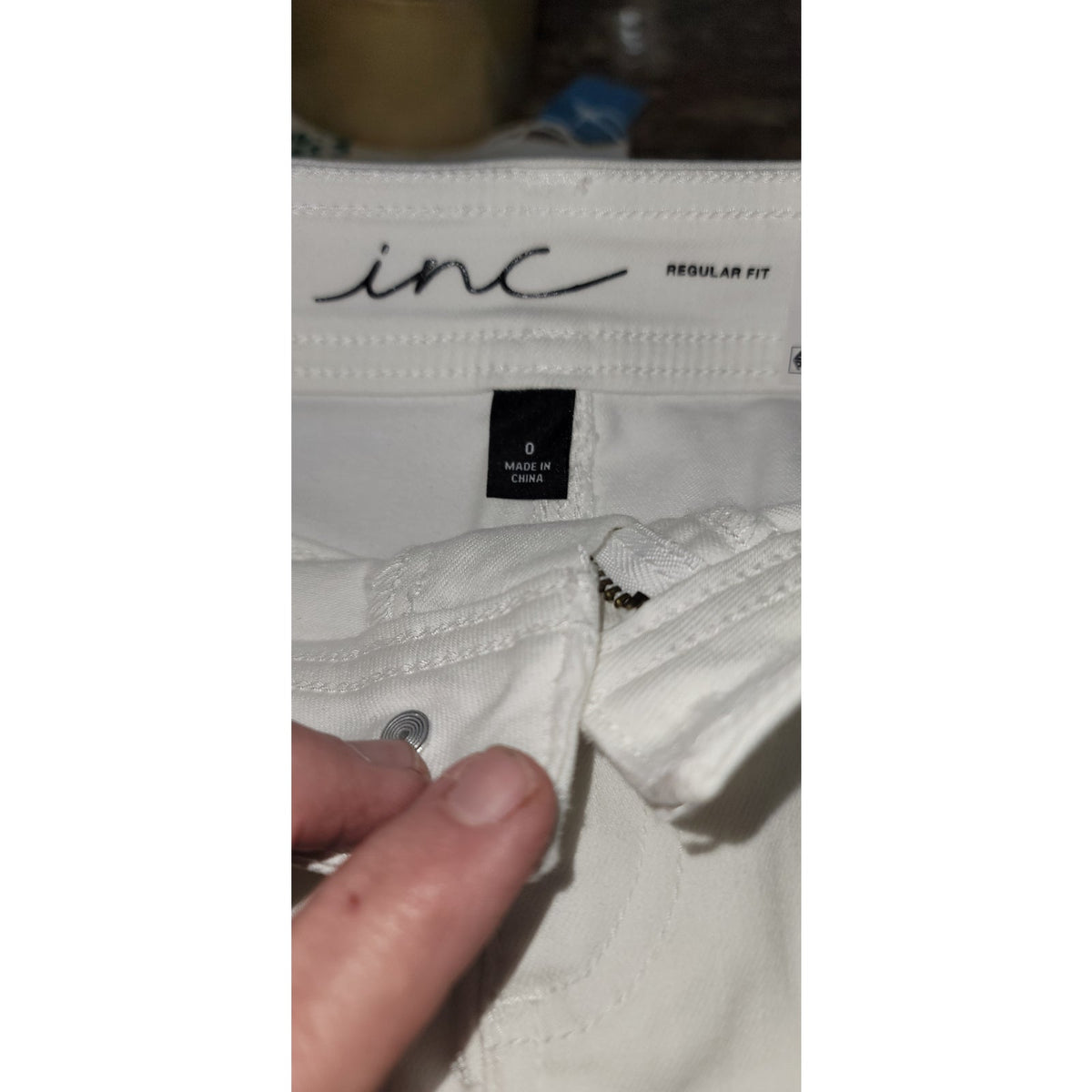 Inc Destructed Fray-Trim Crossover Bright White Denim Skirt Size 0
