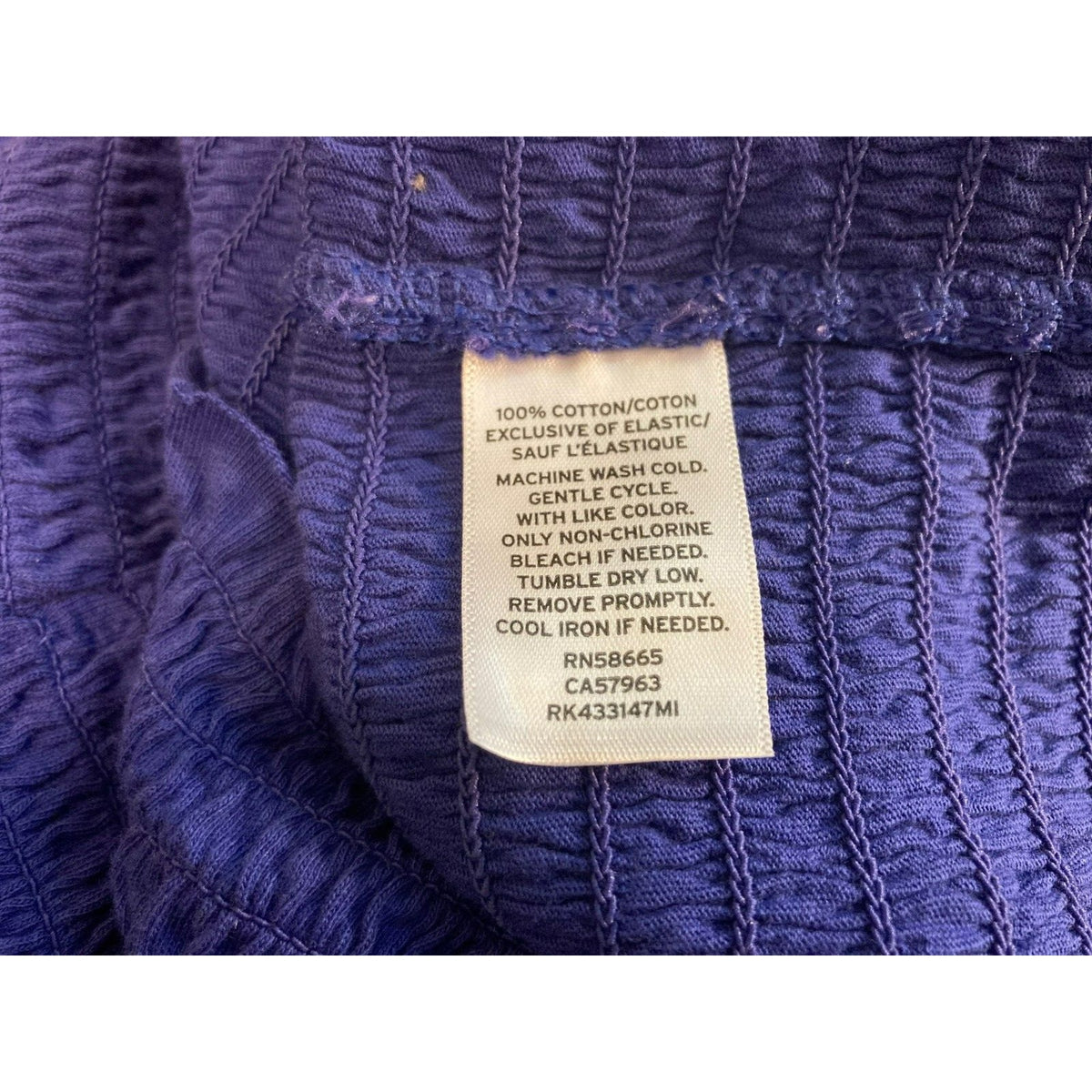 Abound Lettuce Edge Shirred Smocked Off-Shoulder Crop Top XL Violet Blue NWOT