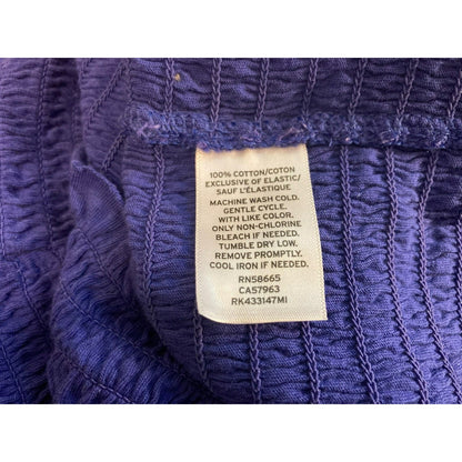 Abound Lettuce Edge Shirred Smocked Off-Shoulder Crop Top XL Violet Blue NWOT