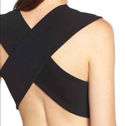 Soprano NEW Black Cross Back Jumpsuit Size Medium