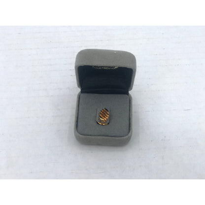 Vintage MCM style Gold Tie tack Abstract Modernist Design Crosshatch Openwork