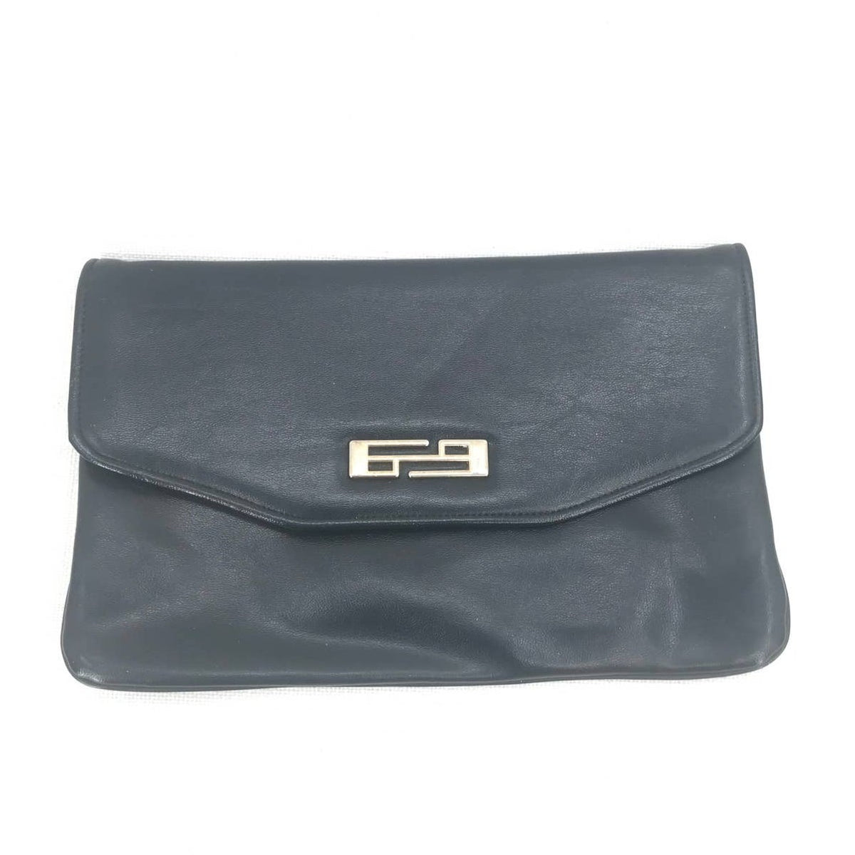 Vintage Women's Clutch Purse Snap Button Black Size One Bag