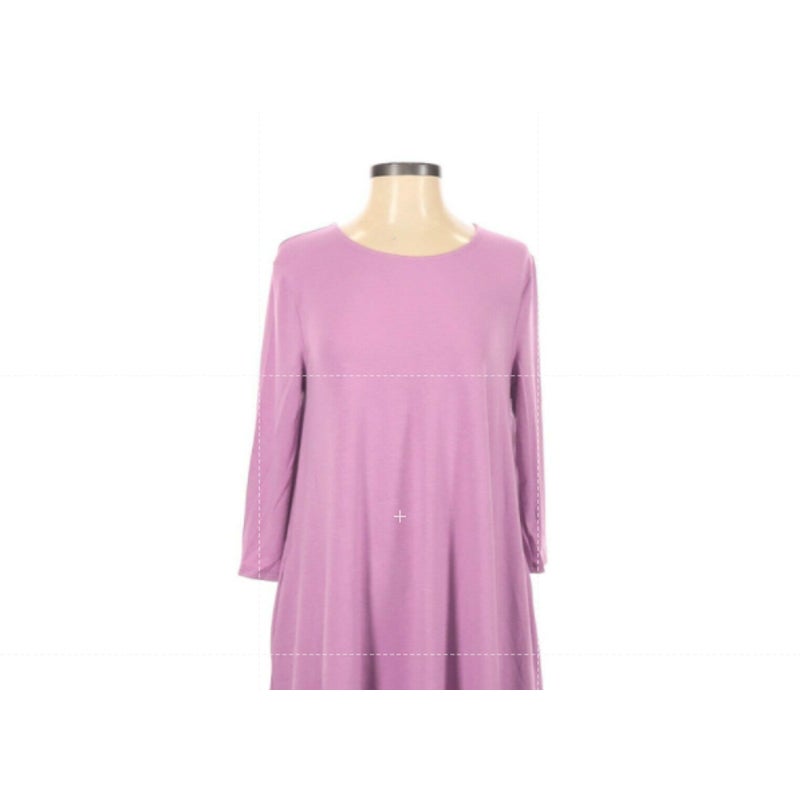 Zenana Premium NEW Casual Shirt Dress 3/4 Sleeve Scoop Neck Size Small