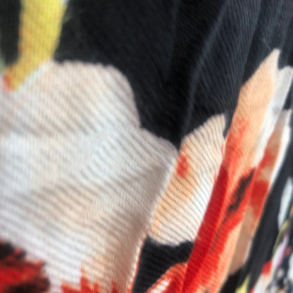 International Concepts Women's Nature Fringe Pashmina Scarf Floral Black OS NWT