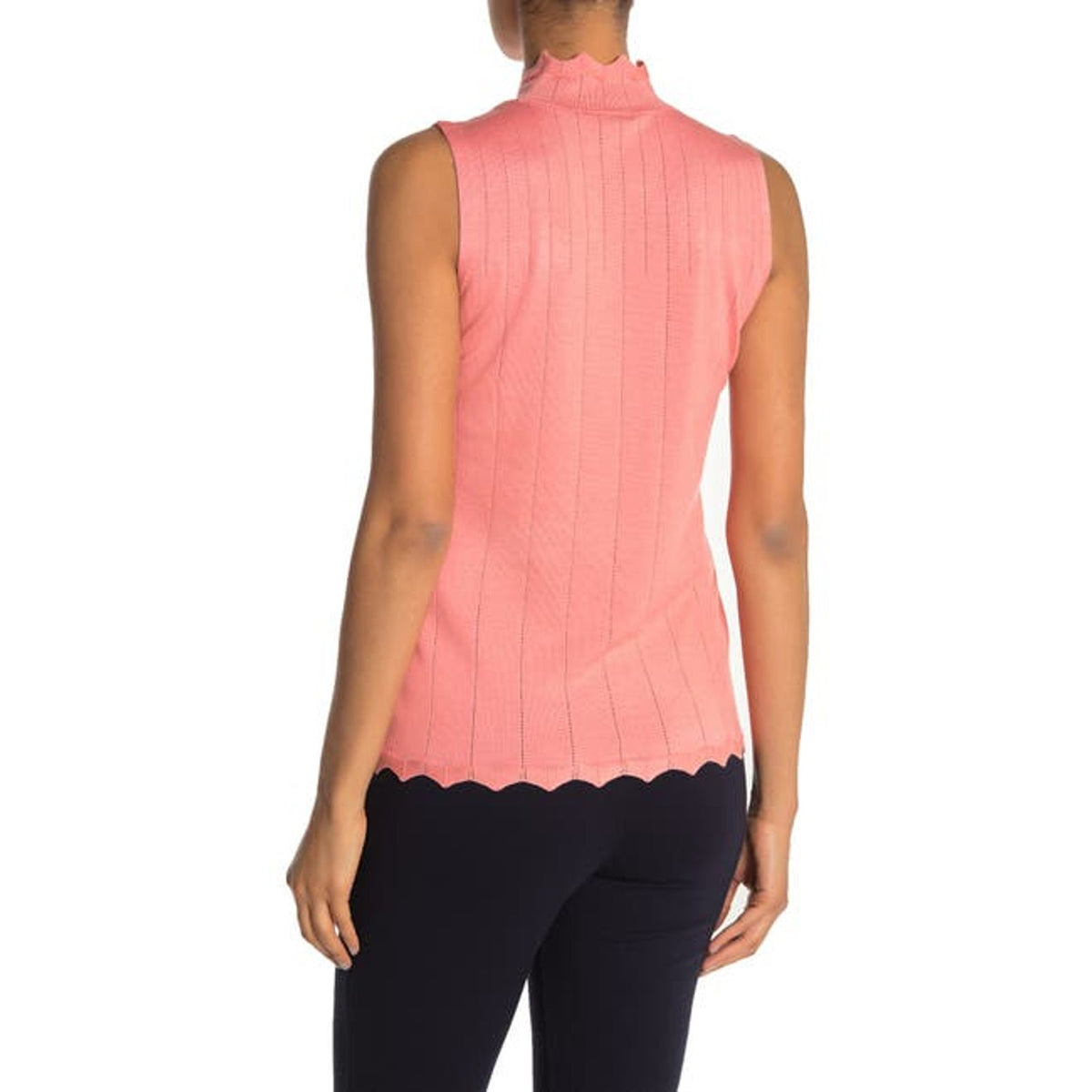 Devotion by Cyrus Mock Neck Tank Sweater Light Flamingo Size Small