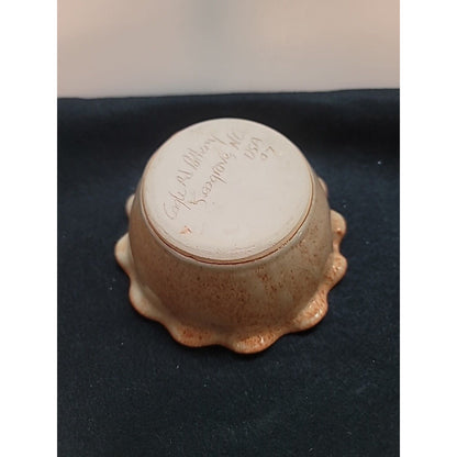 Cagle Road Pottery Seagrove NC Studio Art Pottery 6" Fluted Rim Apple Baker