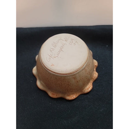 Cagle Road Pottery Seagrove NC Studio Art Pottery 6" Fluted Rim Apple Baker