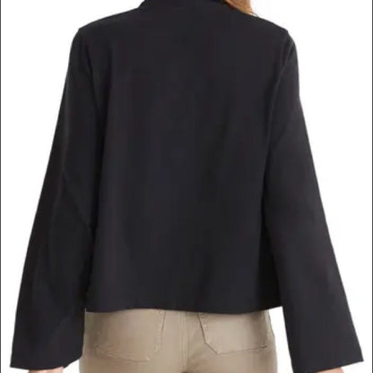 Madewell NWT Black Wide Sleeve Uneven Neck Sweater Size Small