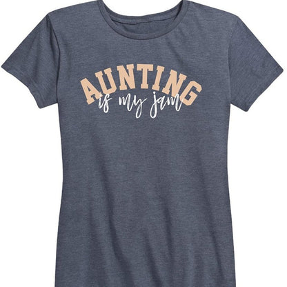 Instant Message "Aunting Is My Jam" Graphic T-Shirt Short Sleeve Crew-Neck 2XW