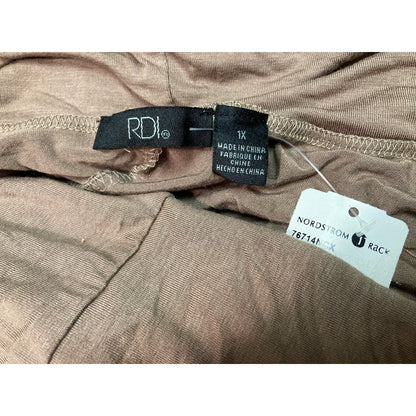 RDI Women's Cardigan Sweater Plus Size 1X Dune (Light Brown) NEW Classic XL