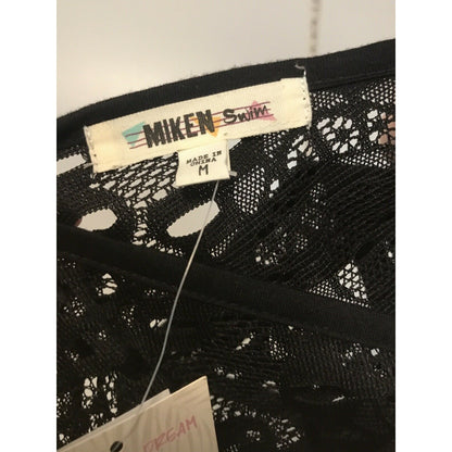 Miken NEW Lace Drop-Waist Dress Swimsuit Cover-Up Black Size Medium