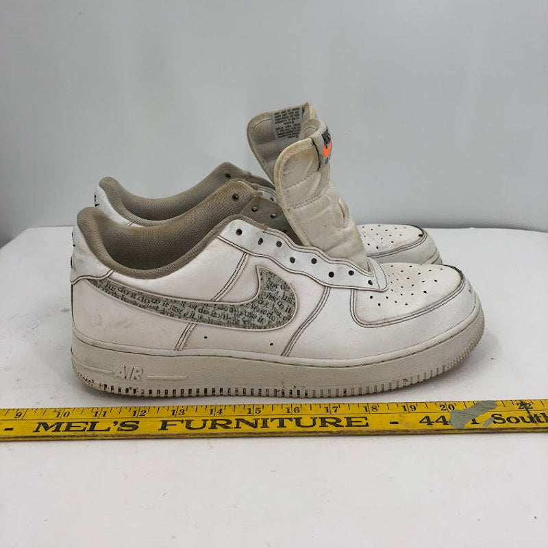 Nike Air Force ! Men's Size 11 No shoestrings white gray