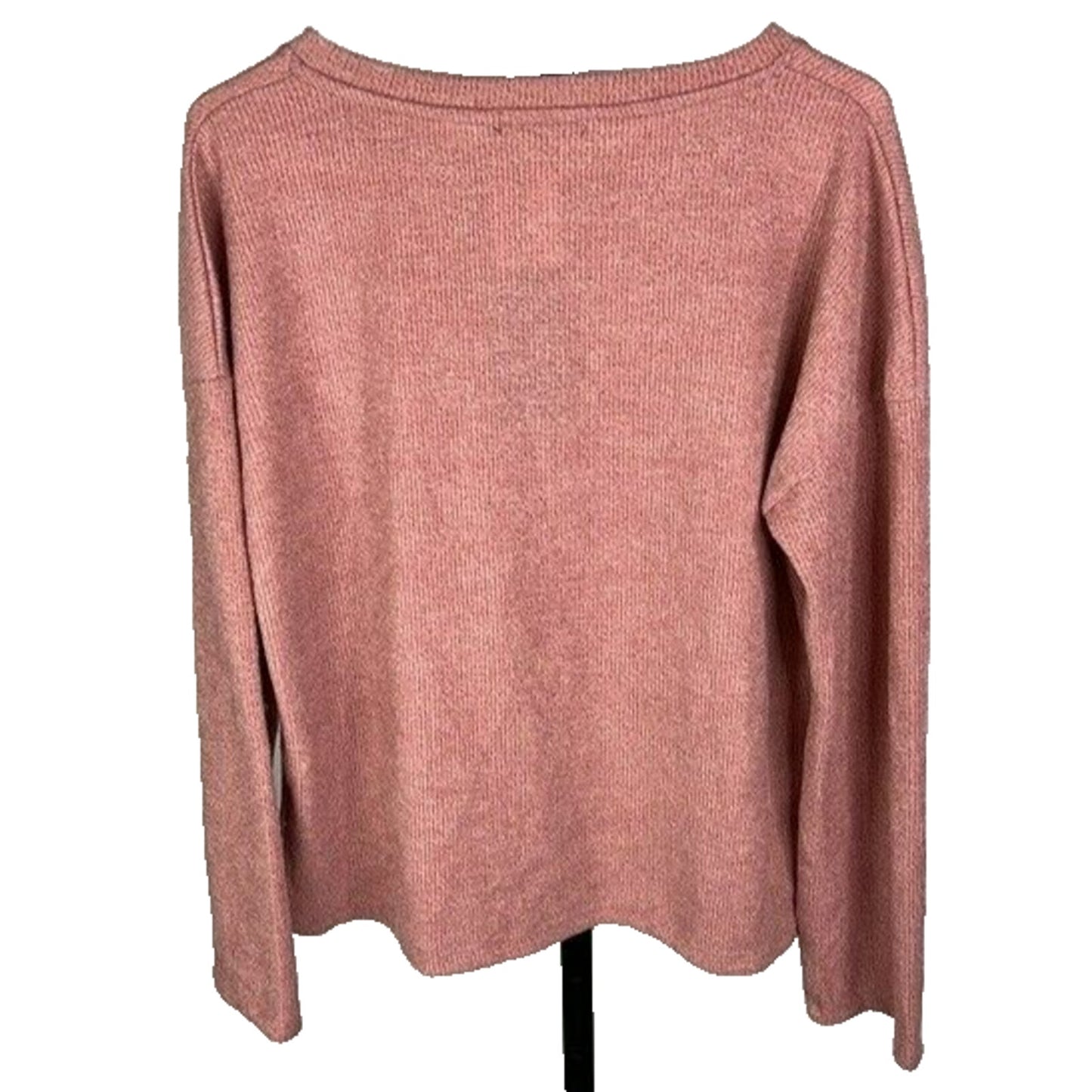 Gibsonlook Long Sleeve Ribbed Knit Henley Top Sz Small Pink NWT